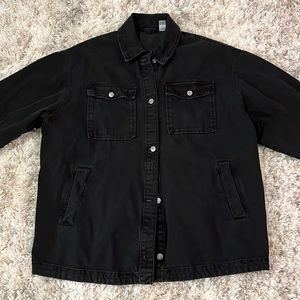 NWOT H&M oversized black denim jacket